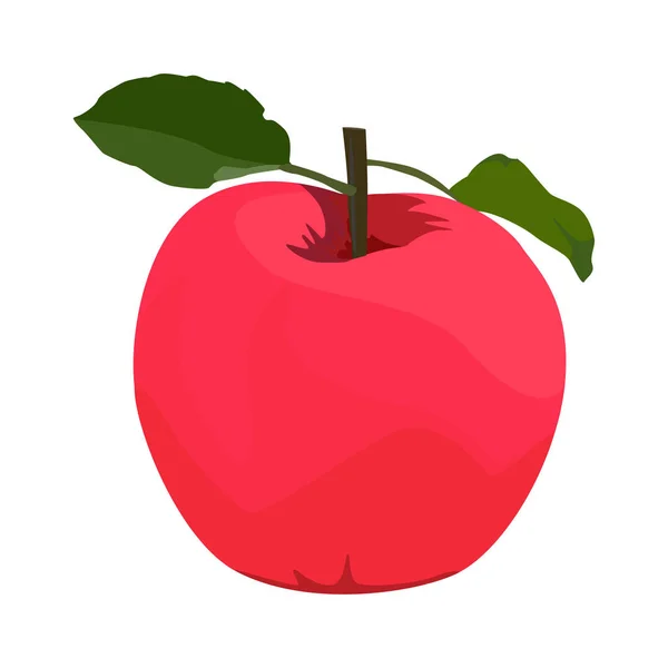 Red apple, vector flat style design isolated illustration — Stock Vector