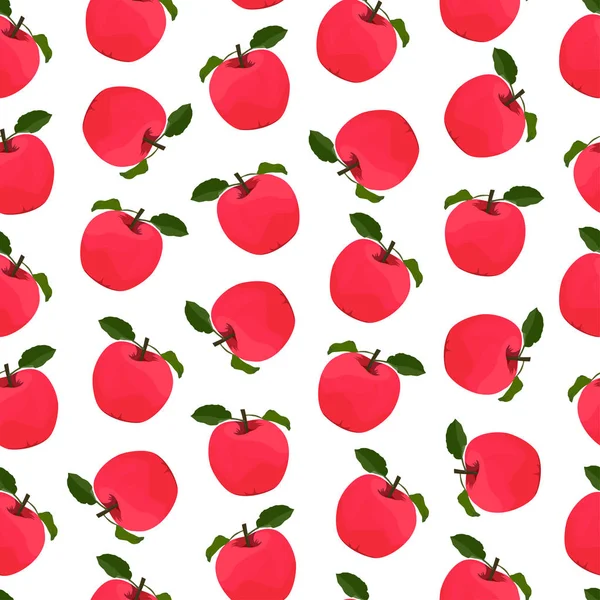 Vektor nahtloses Muster mit roten Apfelfrüchten — Stockvektor