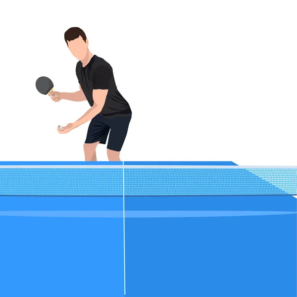 Pingpong herní přehrávač a zařízení, vektorový izolovaný ilustrace — Stockový vektor