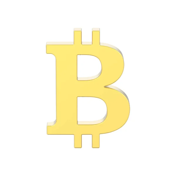 Ілюстрація Ізольовані Золото Bitcoin Білому Фоні — стокове фото