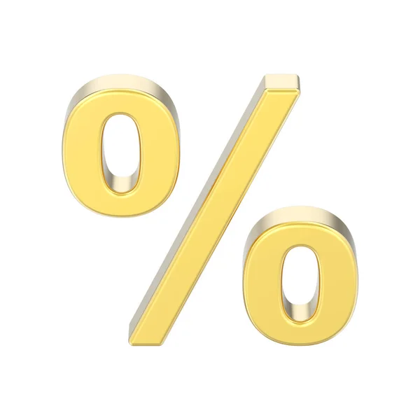 Illustration Isolated Gold Percent White Background — Stock Photo, Image