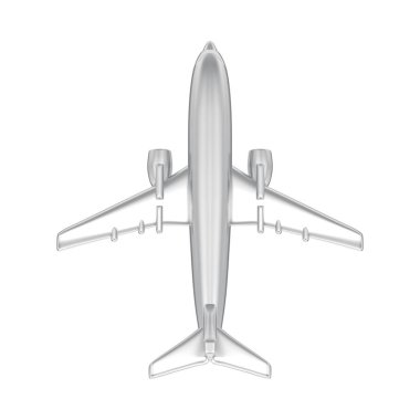 3D illüstrasyon izole gümüş uçak beyaz bir arka plan üzerinde