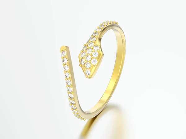 Illustration Bague Diamant Réglable Taille Libre Sur Fond Gris — Photo
