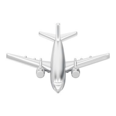 3D illüstrasyon izole gümüş uçak beyaz bir arka plan üzerinde