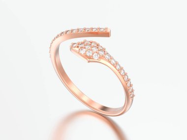 3D illüstrasyon gül altın ücretsiz boyutu ayarlanabilir elmas yüzüğü gri bir adam