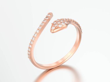 3D illüstrasyon gül altın ücretsiz boyutu ayarlanabilir elmas yüzüğü gri bir adam