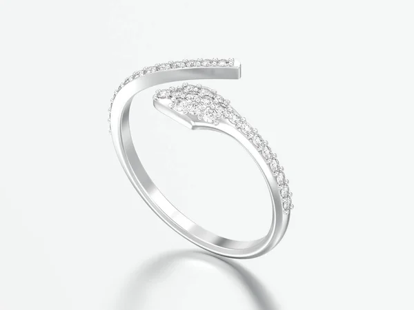 Ábra Három Szabad Mérete Állítható Gyémánt Gyűrű Szürke Háttere — Stock Fotó