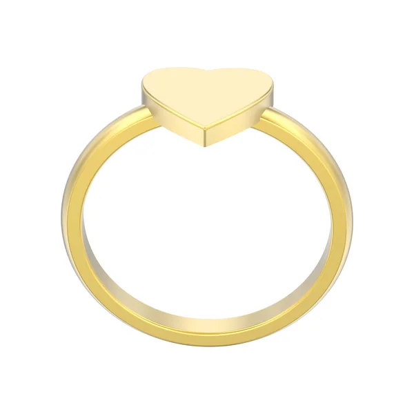 Illustration Isolated Yellow Gold Engagement Wedding Heart Ring White Background — Stock Photo, Image