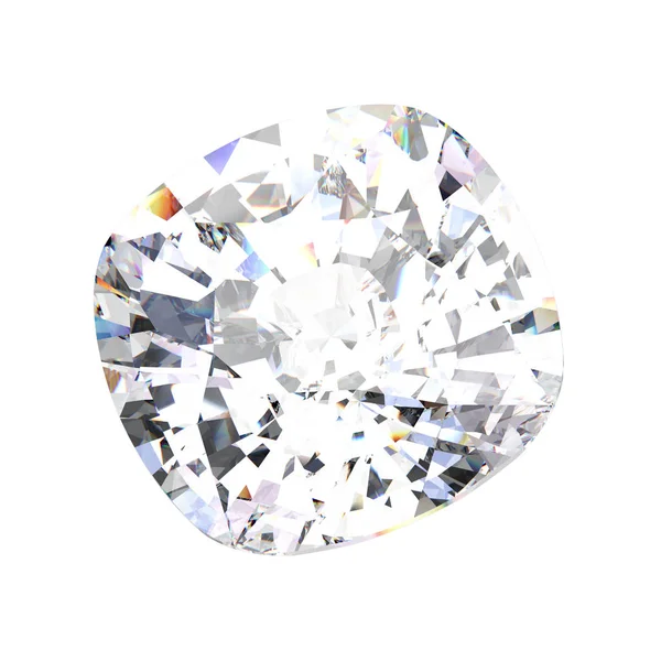 Ilustrasi Mengisolasi Batu Berlian Asscher Pada Latar Belakang Putih — Stok Foto