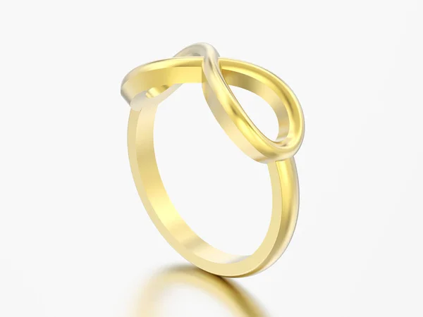 Illustratie Gouden Eenvoudige Infinity Ring Een Grijze Achtergrond — Stockfoto