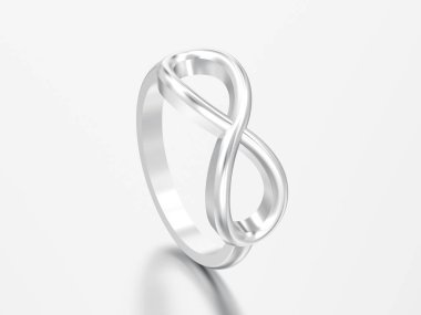 3D çizim gümüş gri bir arka plan üzerinde basit sonsuzluk halka