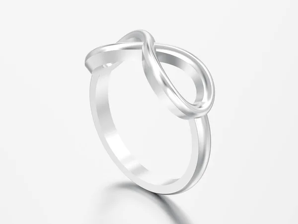 Illustration Bague Infinie Simple Argentée Sur Fond Gris — Photo