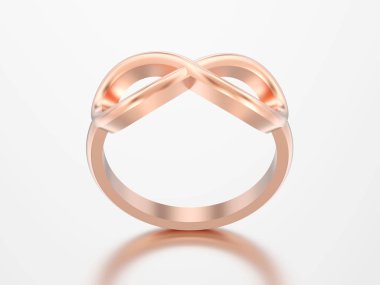 3D çizim halka basit sonsuzluk halka gri bir arka plan üzerinde yükseldi.