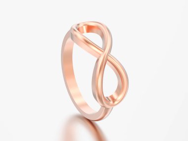 3D çizim halka basit sonsuzluk halka gri bir arka plan üzerinde yükseldi.