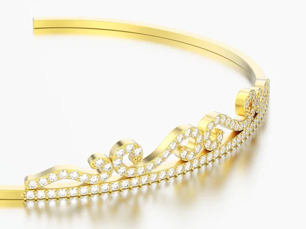 Illustratie Close Zoom Macro Gouden Eenvoudige Diamant Tiara Diadema Een — Stockfoto