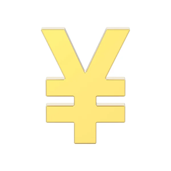 Illustration Isolerade Golden Yen Pengar Vit Bakgrund — Stockfoto