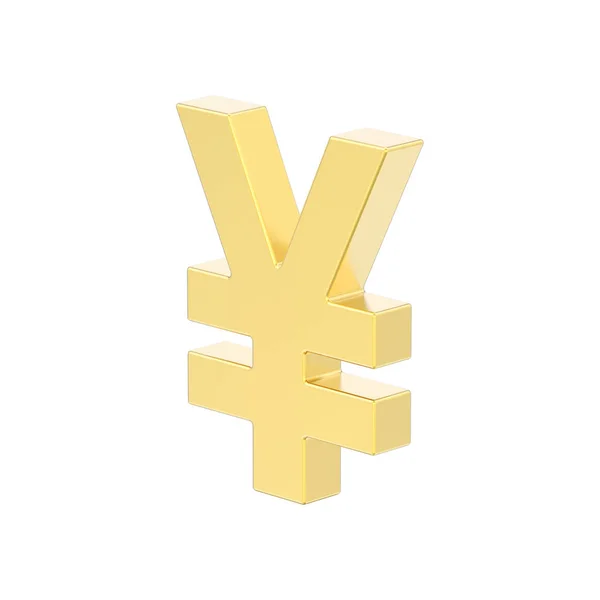 Illustratie Geïsoleerd Gouden Yen Geld Een Witte Achtergrond — Stockfoto