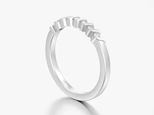 Illustration Bague Fiançailles Argent Sur Fond Gris — Photo