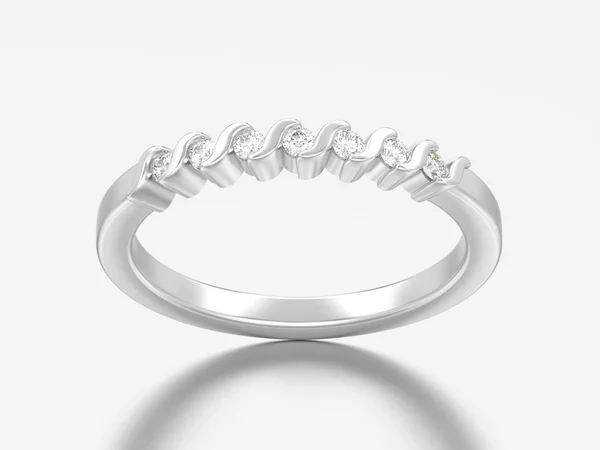 例证银色订婚周年纪念带钻石戒指在灰色背景下 — 图库照片