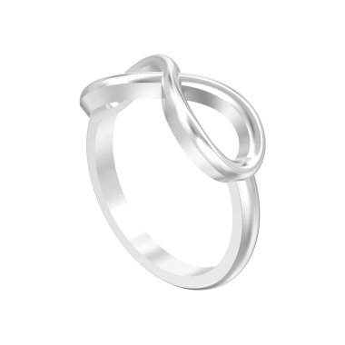 beyaz bir arka plan üzerinde 3D illüstrasyon izole gümüş basit sonsuzluk halka