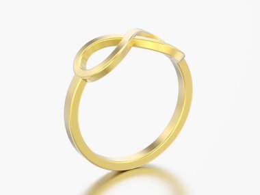 gri bir arka plan üzerinde 3D illüstrasyon altın basit sonsuzluk halka