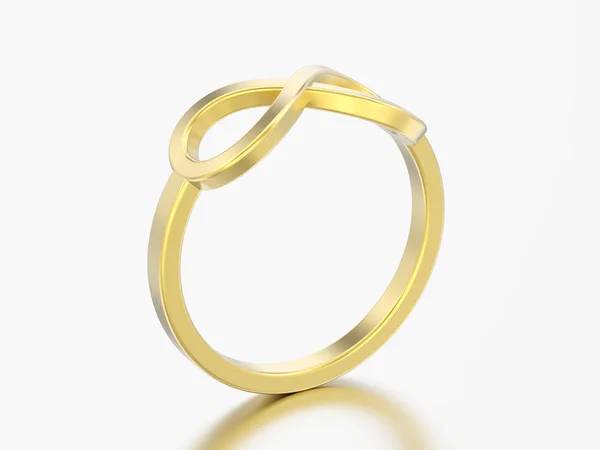 Illustration Guld Enkel Infinity Ring Grå Bakgrund — Stockfoto