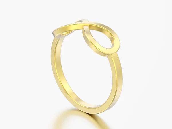 Illustratie Gouden Eenvoudige Infinity Ring Een Grijze Achtergrond — Stockfoto