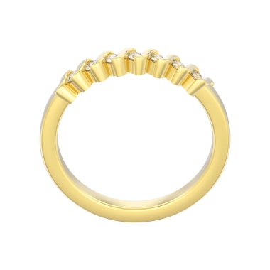 Altın nişan yıldönümü grup diamon 3D illüstrasyon izole