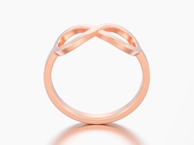 gri bir arka plan üzerinde 3D illüstrasyon gül altın basit sonsuzluk halka