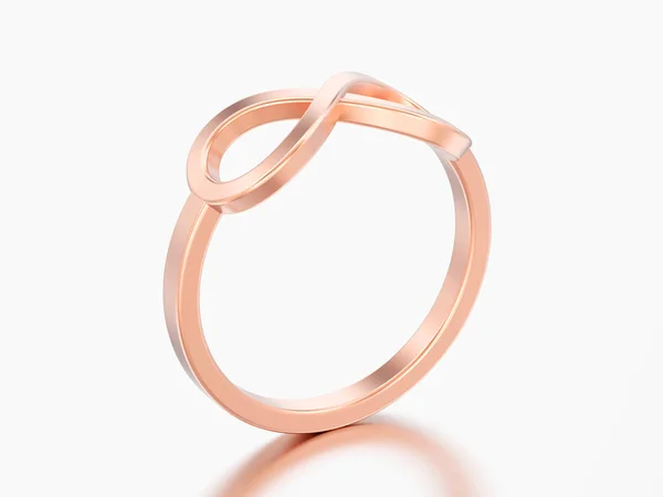 Illusztráció Rózsa Gyűrű Arany Egyszerű Infinity Egy Szürke Háttér — Stock Fotó