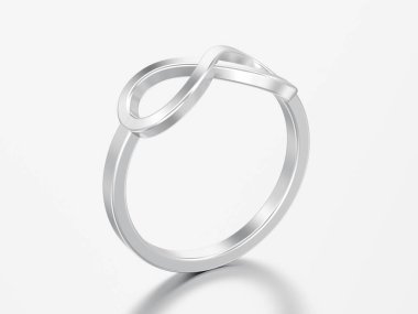 3D çizim gümüş gri bir arka plan üzerinde basit sonsuzluk halka