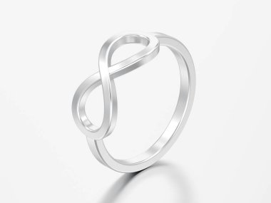 3D çizim gümüş gri bir arka plan üzerinde basit sonsuzluk halka