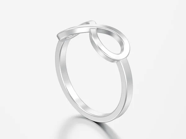 Illustratie Zilveren Eenvoudige Infinity Ring Een Grijze Achtergrond — Stockfoto