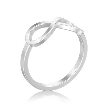 beyaz bir arka plan yansıması ile 3D illüstrasyon izole gümüş basit sonsuzluk halka