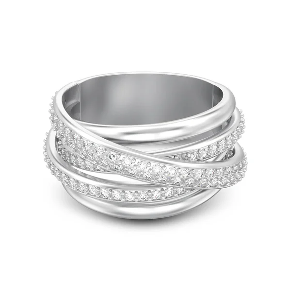 Ilustracja Białym Tle Srebrny Ozdobny Diament Criss Cross Pierścień Cienia — Zdjęcie stockowe