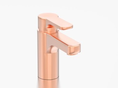 gri bir arka plan üzerinde 3D çizim gül altın musluk