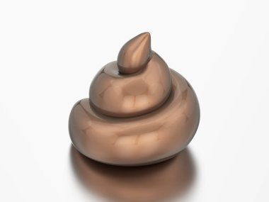 3D çizim gerçekçi kahverengi kaka gri bir arka plan üzerinde bok