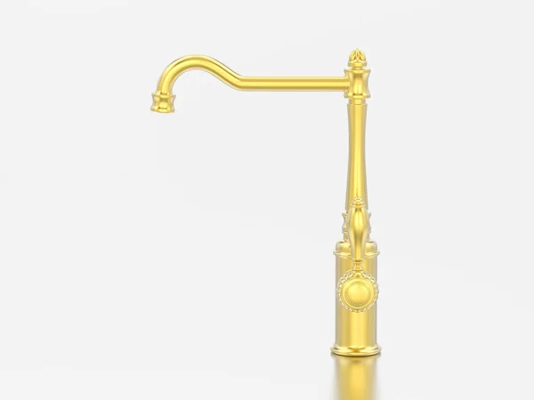 Ilustração Ouro Amarelo Vintage Faucet Velho Fundo Cinza — Fotografia de Stock