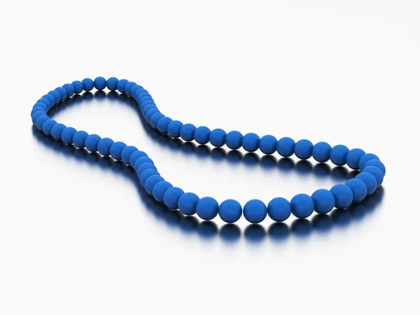 Illustration Perles Collier Perles Bleues Sur Fond Gris — Photo