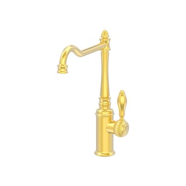 3D illüstrasyon izole sarı altın vintage eski musluk