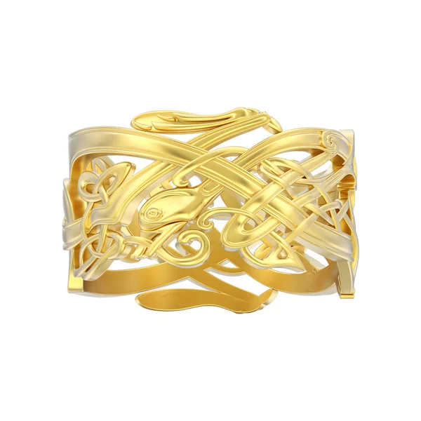 Illustration Isoliert Gelbgold Verlobungsring Einzigartiger Ring Auf Weißem Hintergrund — Stockfoto