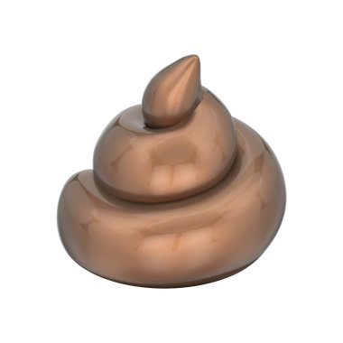 beyaz bir adam üzerinde bok 3d illüstrasyon izole gerçekçi kahverengi kaka
