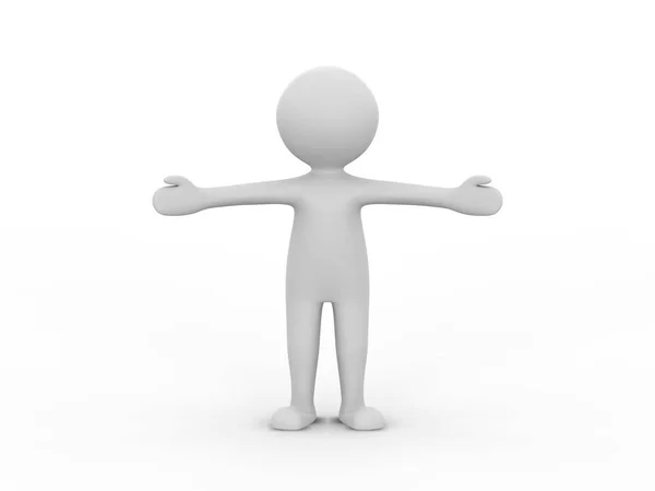 gölge beyaz bir zemin üzerine yan ürün sunan 3d illüstrasyon adam eller