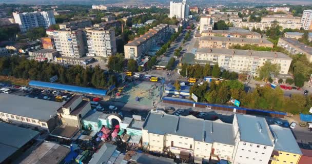 Panoramiczny aerial Drone widok na miasto — Wideo stockowe