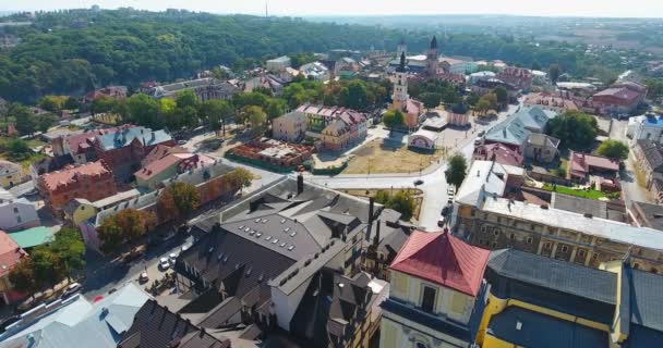 Vista panorámica aérea del dron de la ciudad — Vídeo de stock