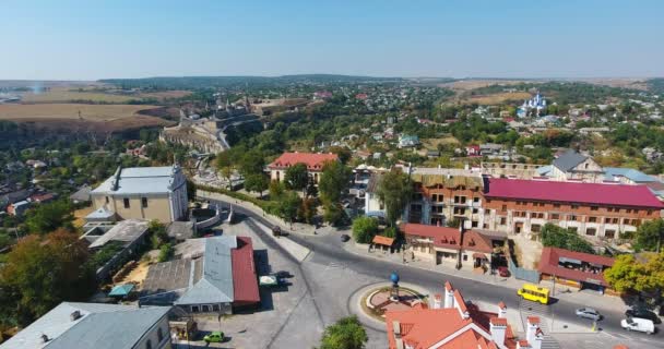 Panoramische Luchtfoto Drone Uitzicht Stad — Stockvideo