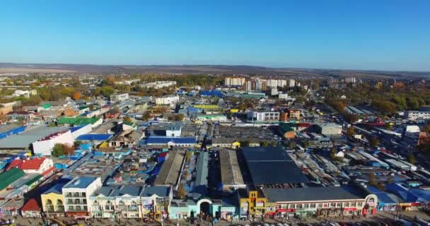 Şehir Panoramik Havadan Drone Görünümü — Stok video