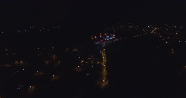 Belle prise de vue aérienne nuit ville 