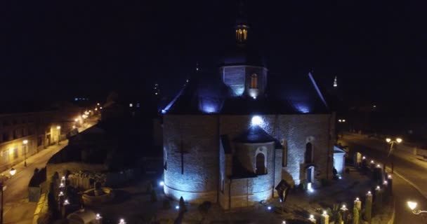 Schöne Luftaufnahme Nacht Stadt — Stockvideo