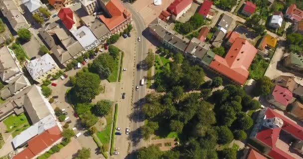 Vista Panorâmica Drone Aéreo Cidade Pequena — Vídeo de Stock